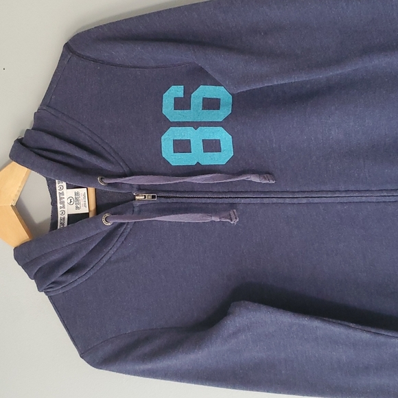 Victoria's Secret PINK Blue Zip Up Hooded 86 Sweatshirt Womens XS - Picture 3 of 7